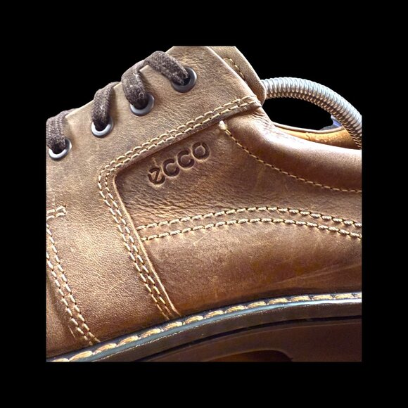 ECCO Fusion II Mens 44/US 10 Coca Brown Leather Nubuck Lace Up Casual Tie Oxford - Picture 13 of 14